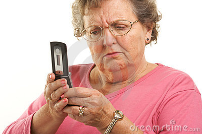 old woman on phone